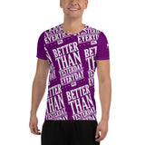 BTYE Purple Men's Athletic BJJ Rash Guard